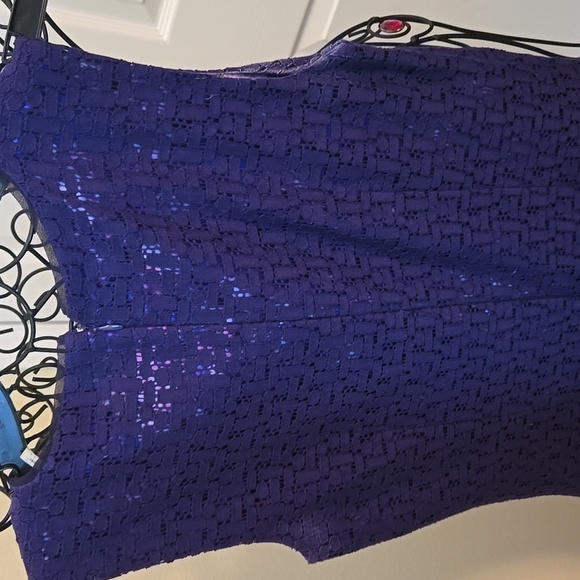 Puchased at Dillards is this Cotton Purple Lace Dress In Sz.2 - Picture 4 of 7